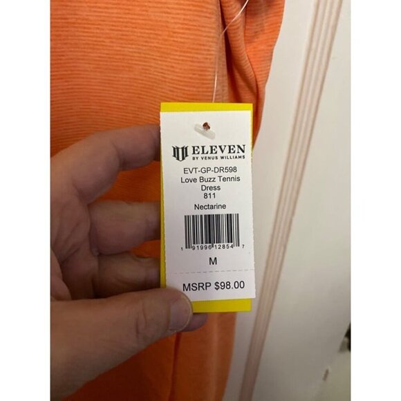 Eleven By Venus Williams Love Buzz Tennis Dress Nectarine M $98 MSRP - Picture 3 of 8